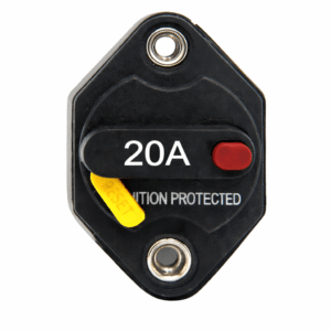 20A Circuit Breaker Manual Reset - M8 Copper Alloy Stud - 12V to 48V