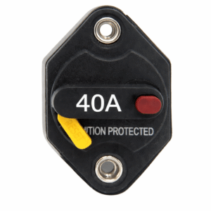 40A Circuit Breaker Manual Reset - M8 Copper Alloy Stud - 12V to 48V