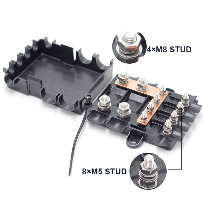 6 Way MIDI & MEGA Fuse Box Panel Junction - Red Copper Terminals - Includes Busbar - Image 4