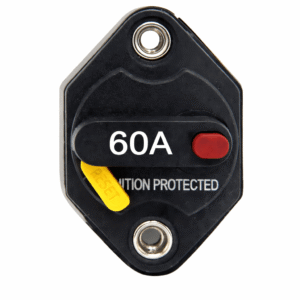 60A Circuit Breaker Manual Reset - M8 Copper Alloy Stud - 12V to 48V