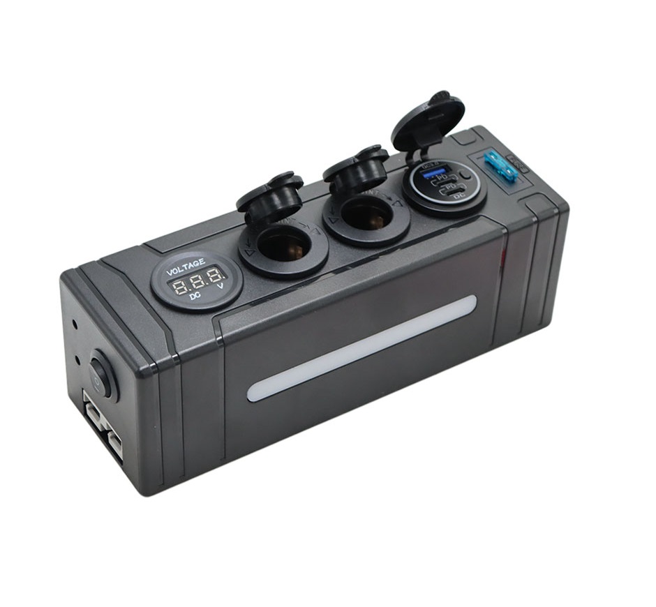12V / 24V Slimline Power Distribution Hub with QC3.0 USB – 4WD, Caravan & Boat