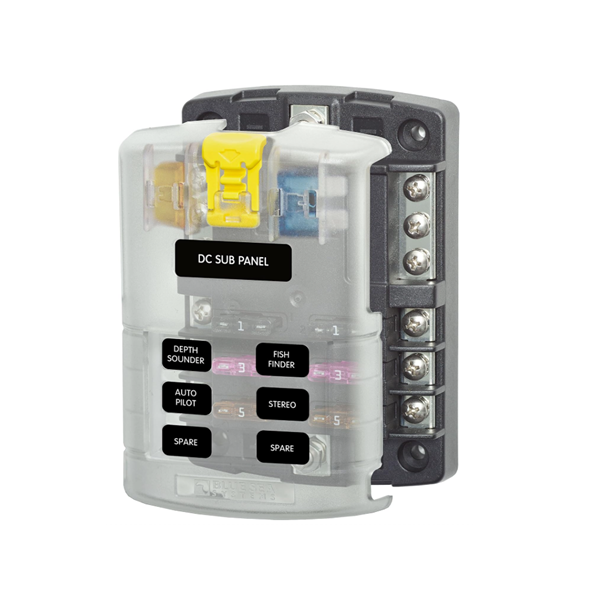 6 Way Standard Blade Fuse Block with Bus Bar - Image 3