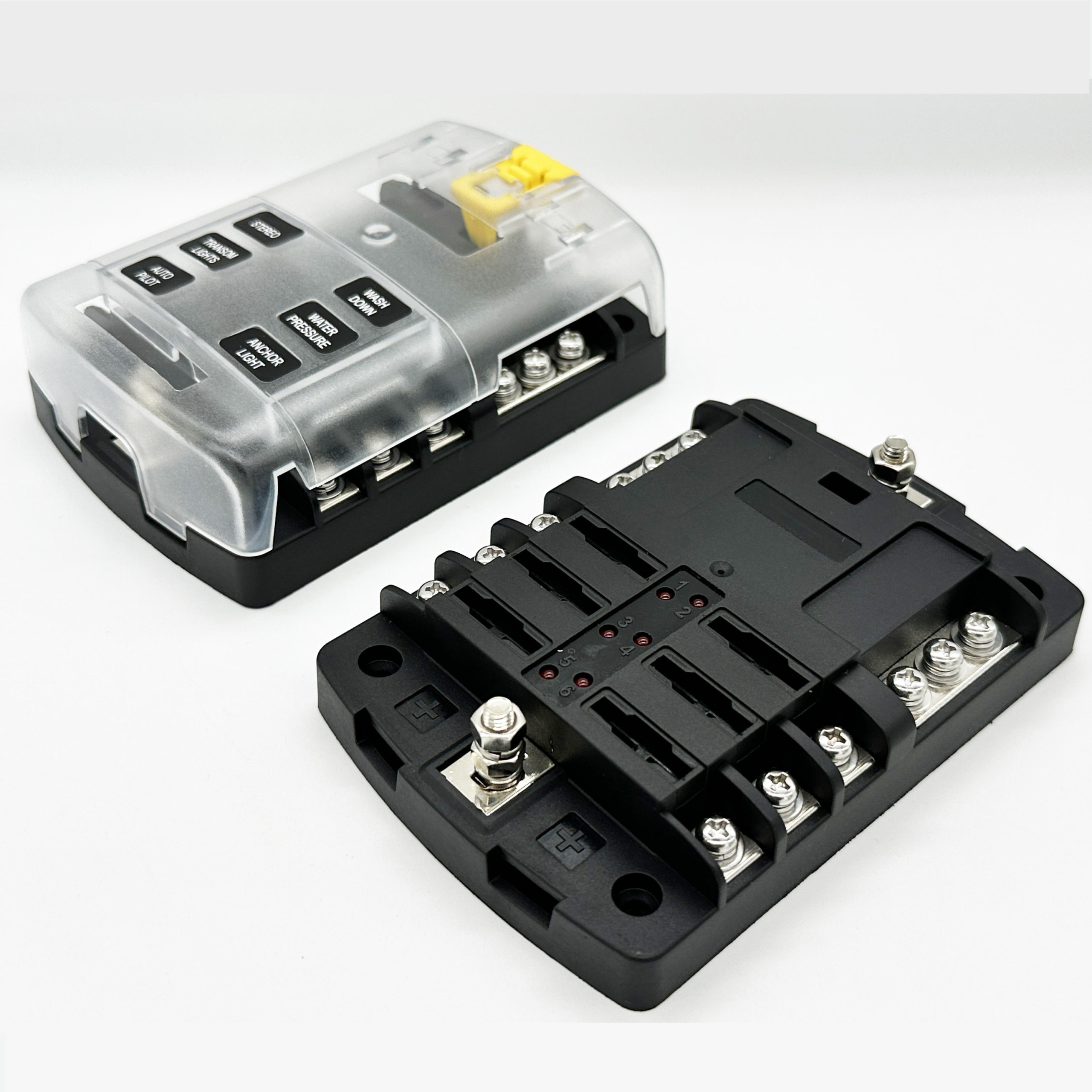 6 Way Standard Blade Fuse Block with Bus Bar - Image 2