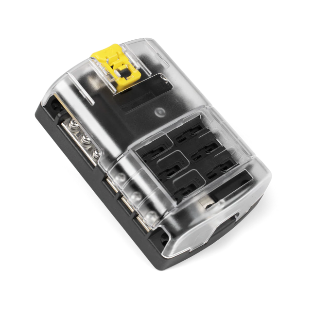 6 Way Standard Blade Fuse Block with Bus Bar