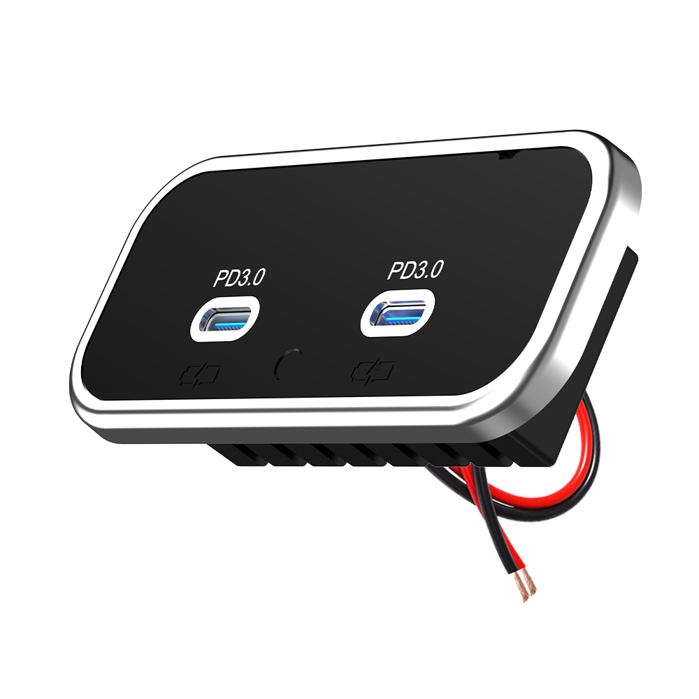 2-Port USB-C PD3.0 Flush Mount Charger Panel – 12V/24V, 30W Fast Charge
