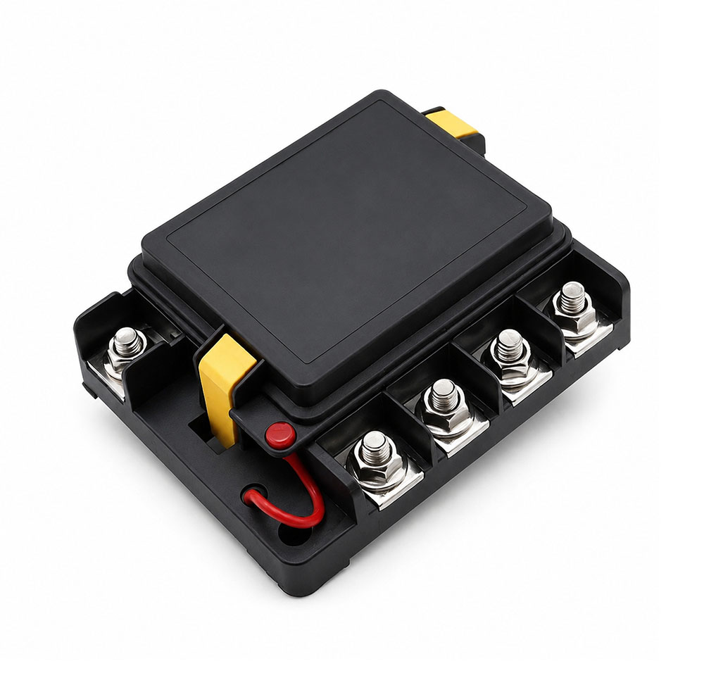 Quad Premium Marine Grade MEGA Fuse Holder – Heavy Duty High Current 12V/32V - IP54 Waterproof
